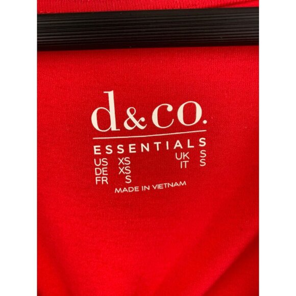 D&Co. Essentials Red Open Front Cardigan XS Long Sleeve Pockets Cotton Blend - Picture 2 of 5